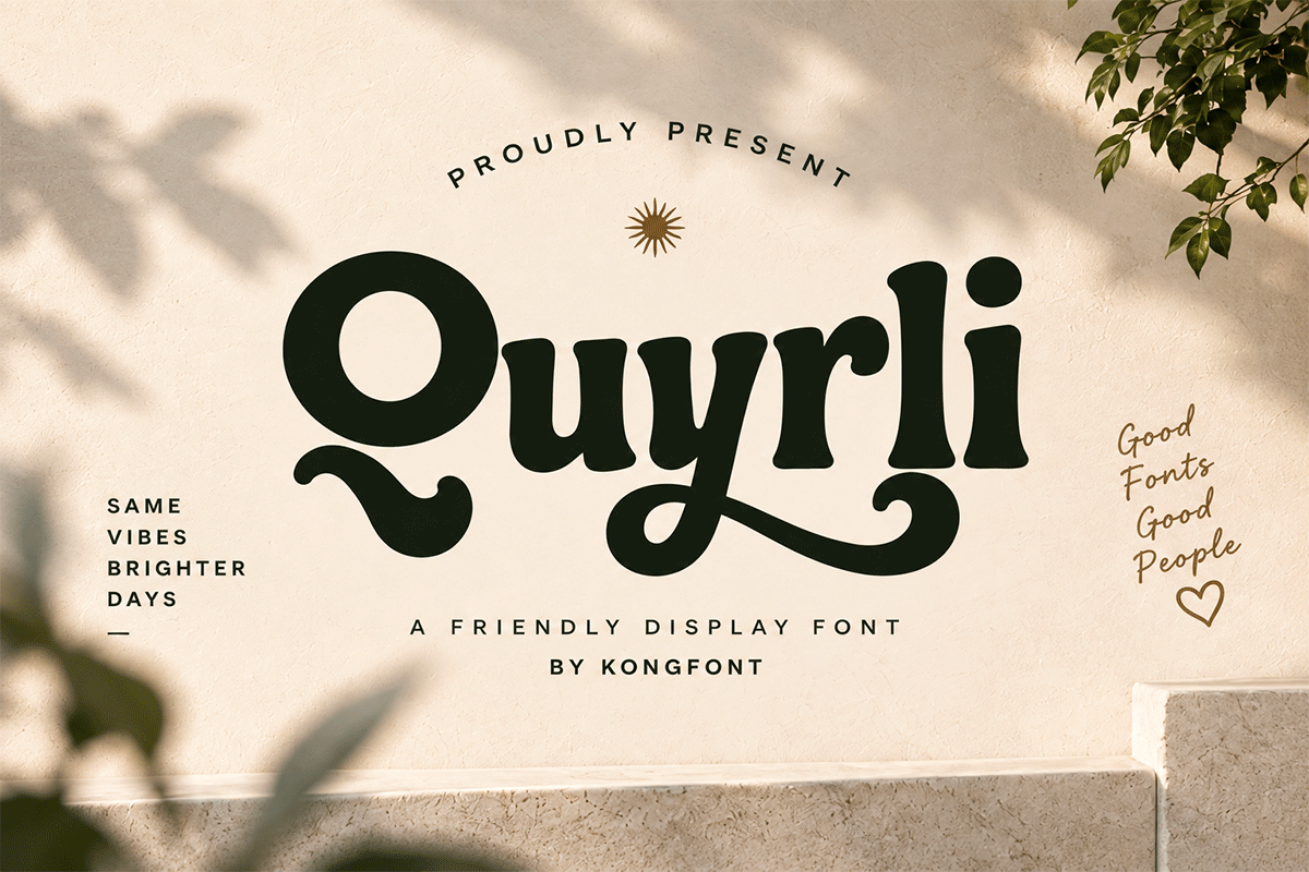 Quyrli A Modern Groovy Retro Font
