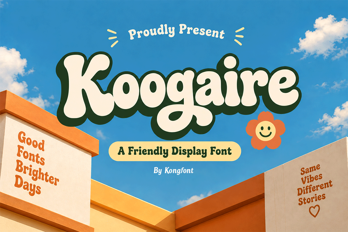 Koogaire A Modern Groovy Retro Font