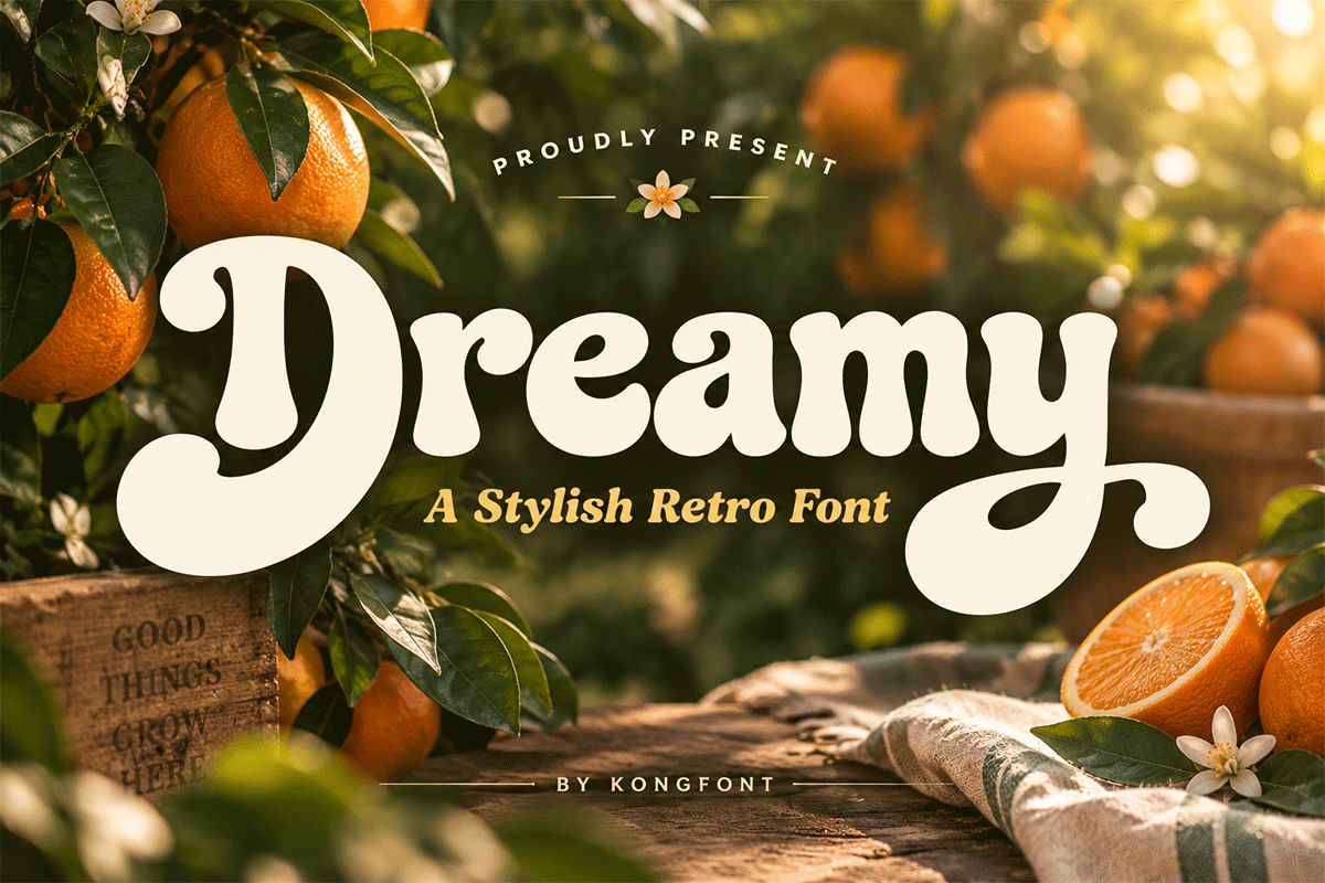 Dreamy A Modern Groovy Retro Font