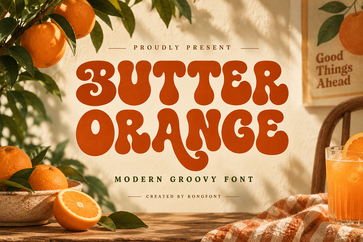 Butter Orange A Modern Display Font