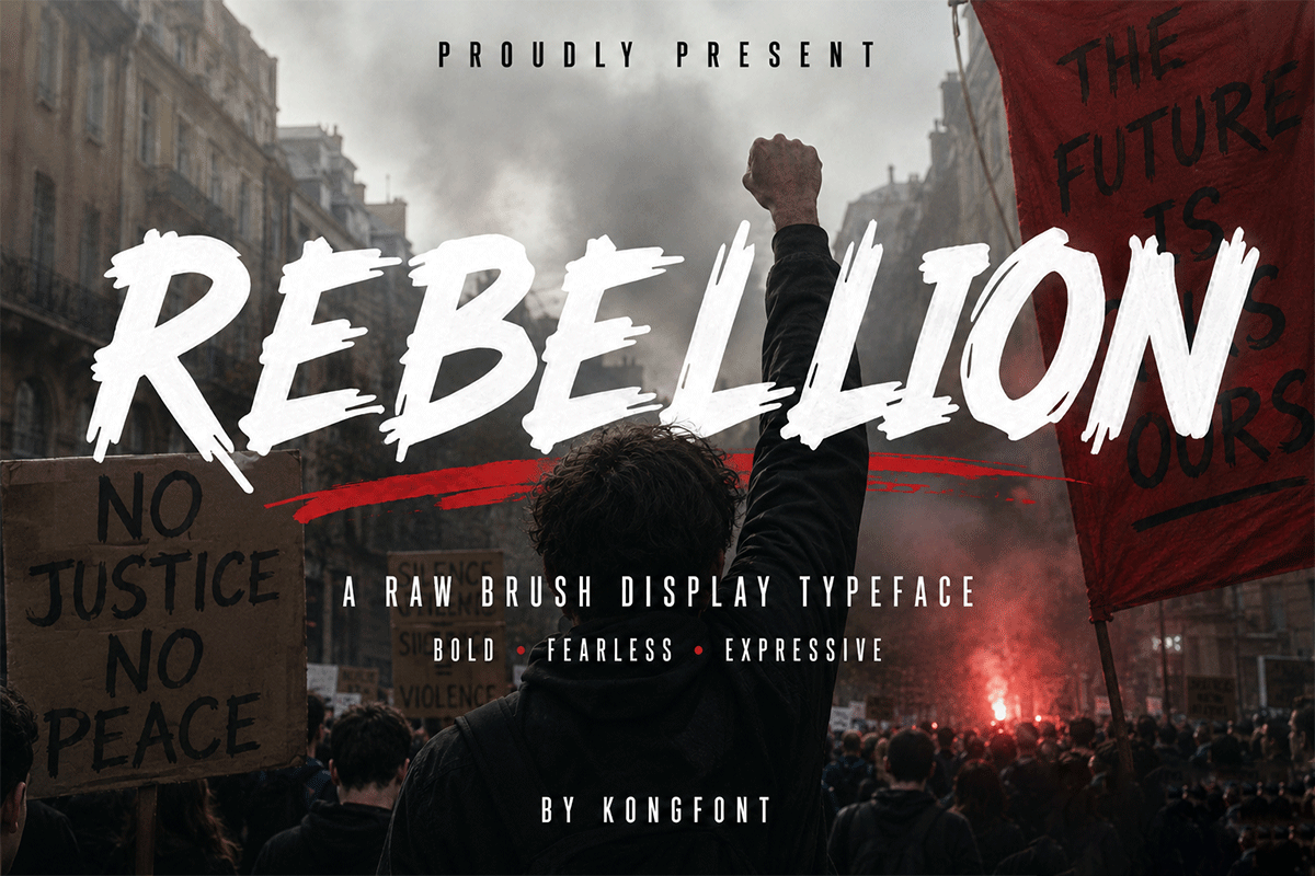 Rebellion A Modern Brush Display Font