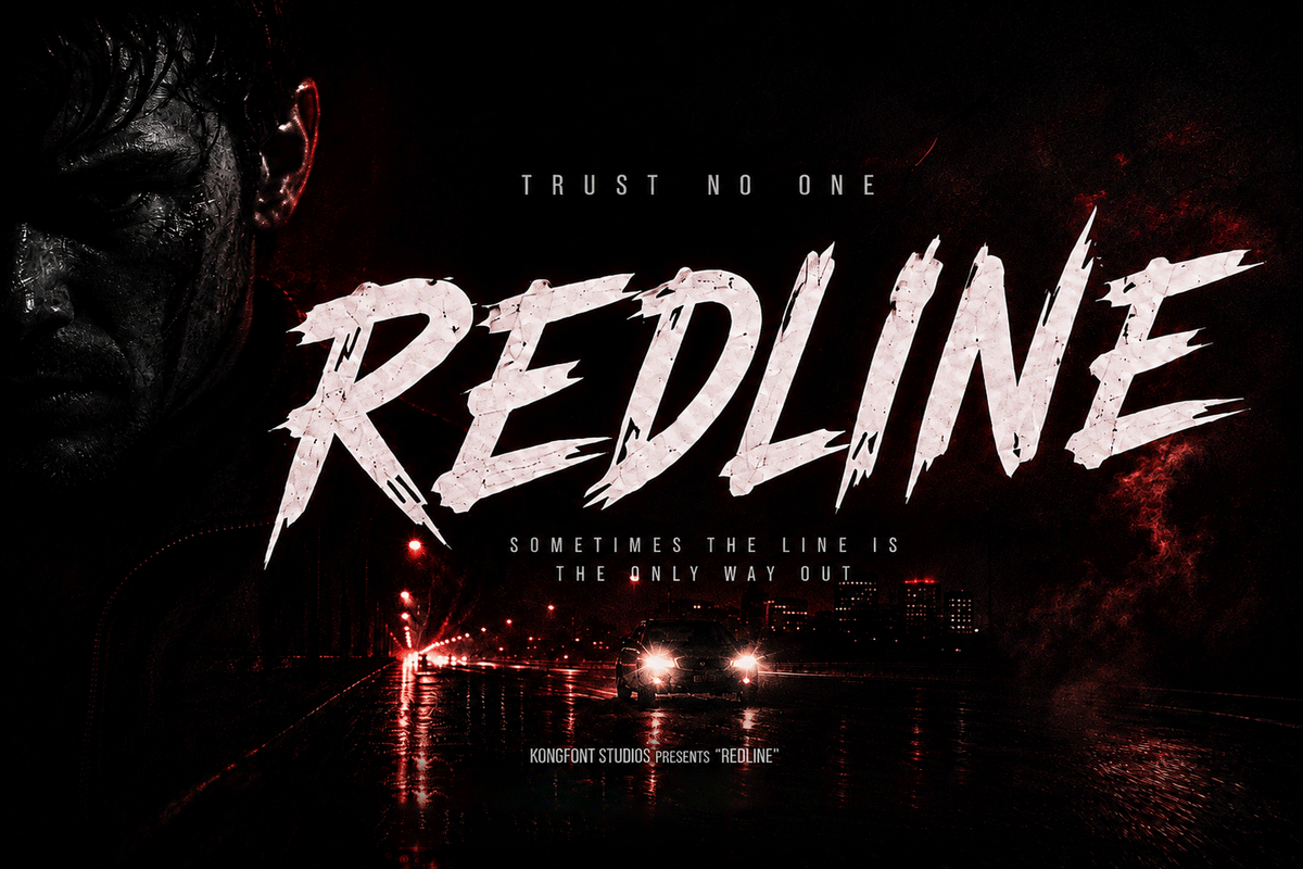 Redline A Modern Display Brush Font