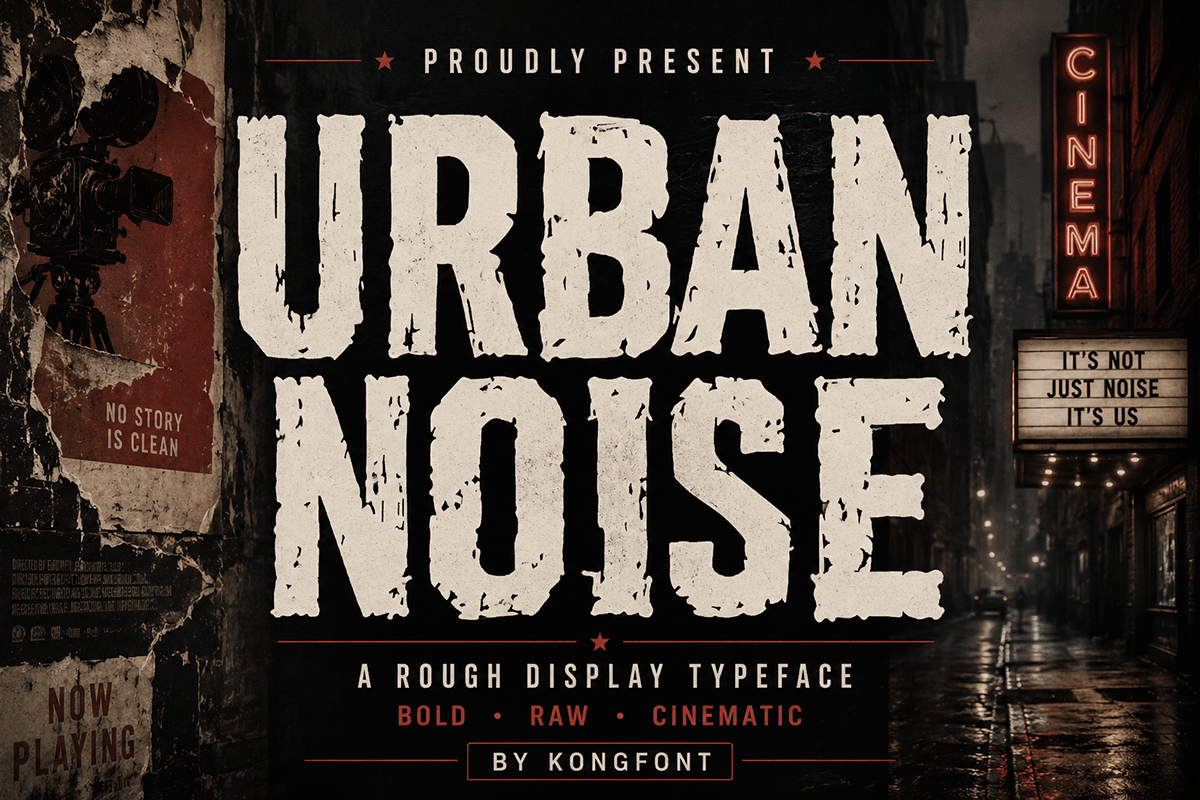 Urban Noise A Modern Rough Display Font