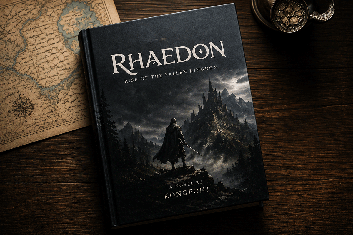 Rhaedon fantasy serif font specimen preview 3