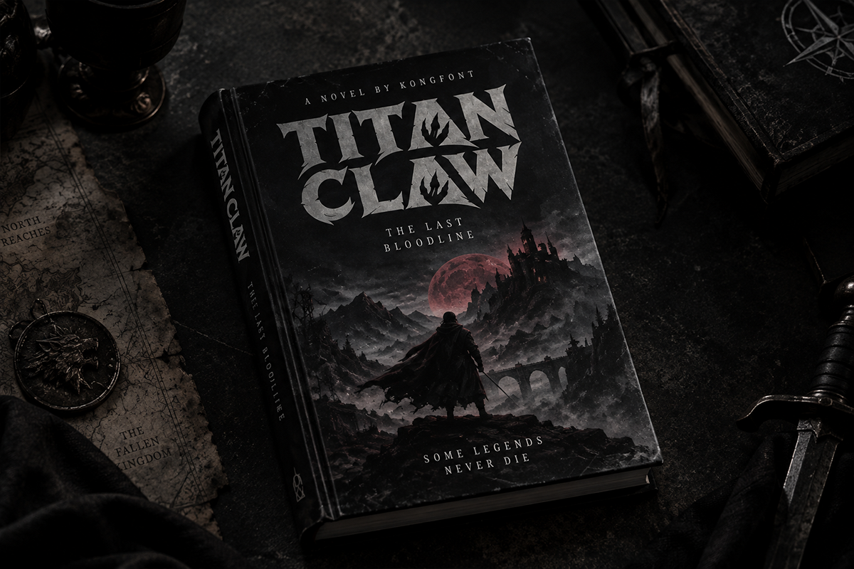 Titan Claw modern display font specimen preview 2