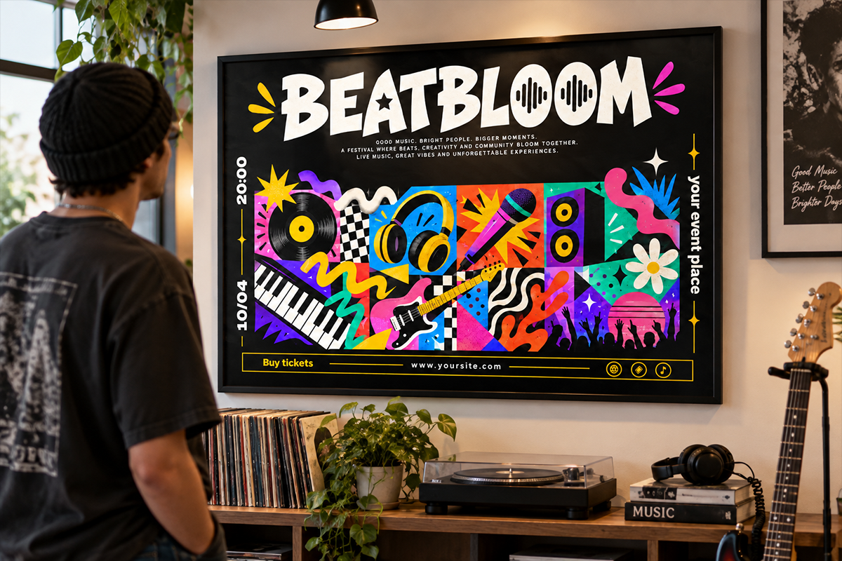 Beatbloom modern display font specimen preview 2