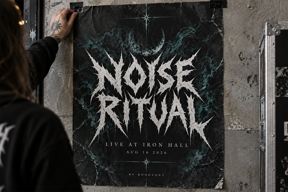 Venomroar modern display font specimen preview 2