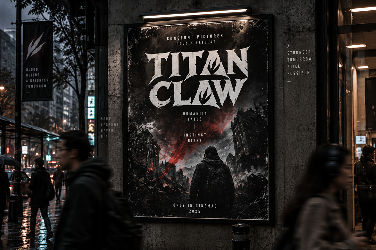 Titan Claw modern display font specimen preview 5