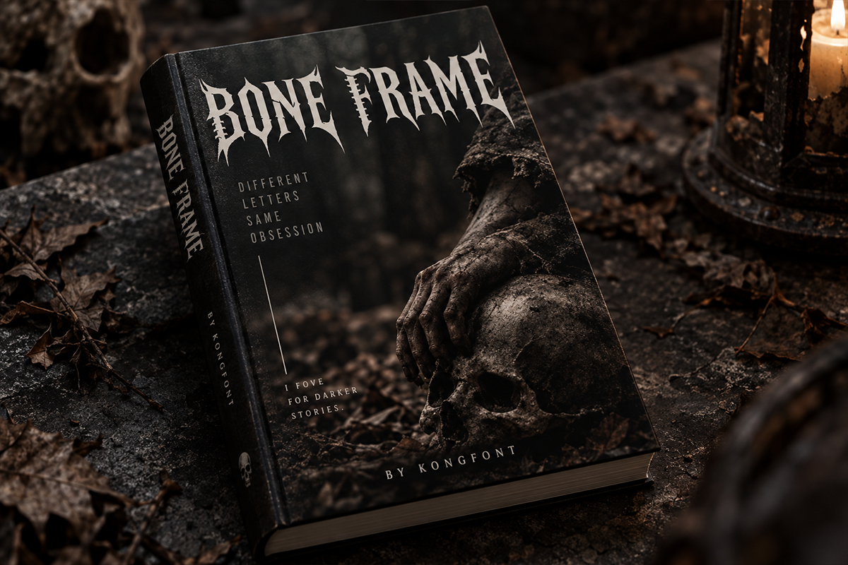 Bone Frame modern display font specimen preview 5