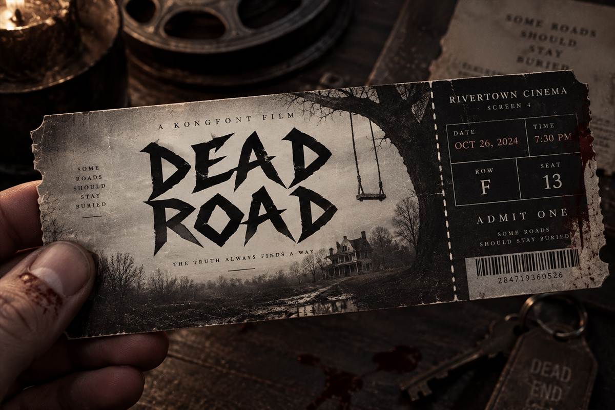 Dead Road modern display font specimen preview 5