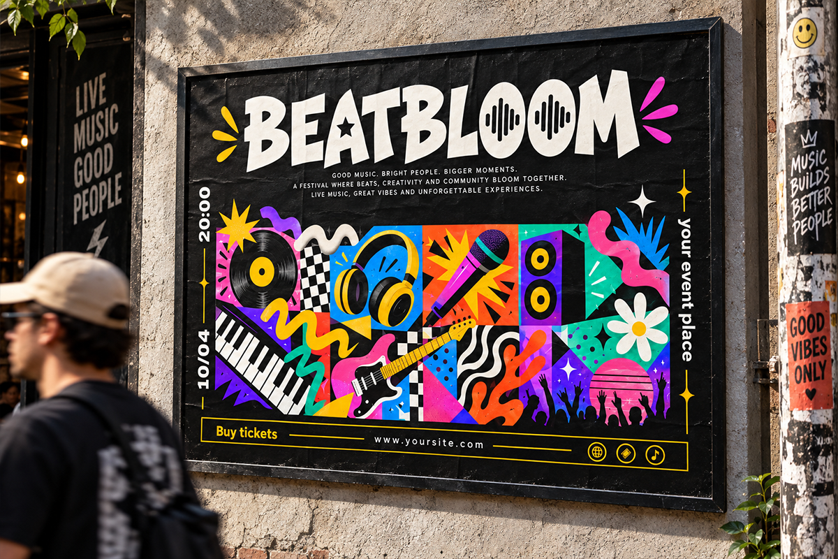 Beatbloom modern display font specimen preview 3