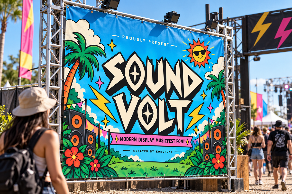 Sound Volt modern display font specimen preview 3