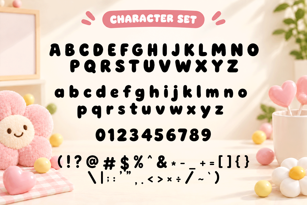 Bonbon Pop kids font specimen preview 5