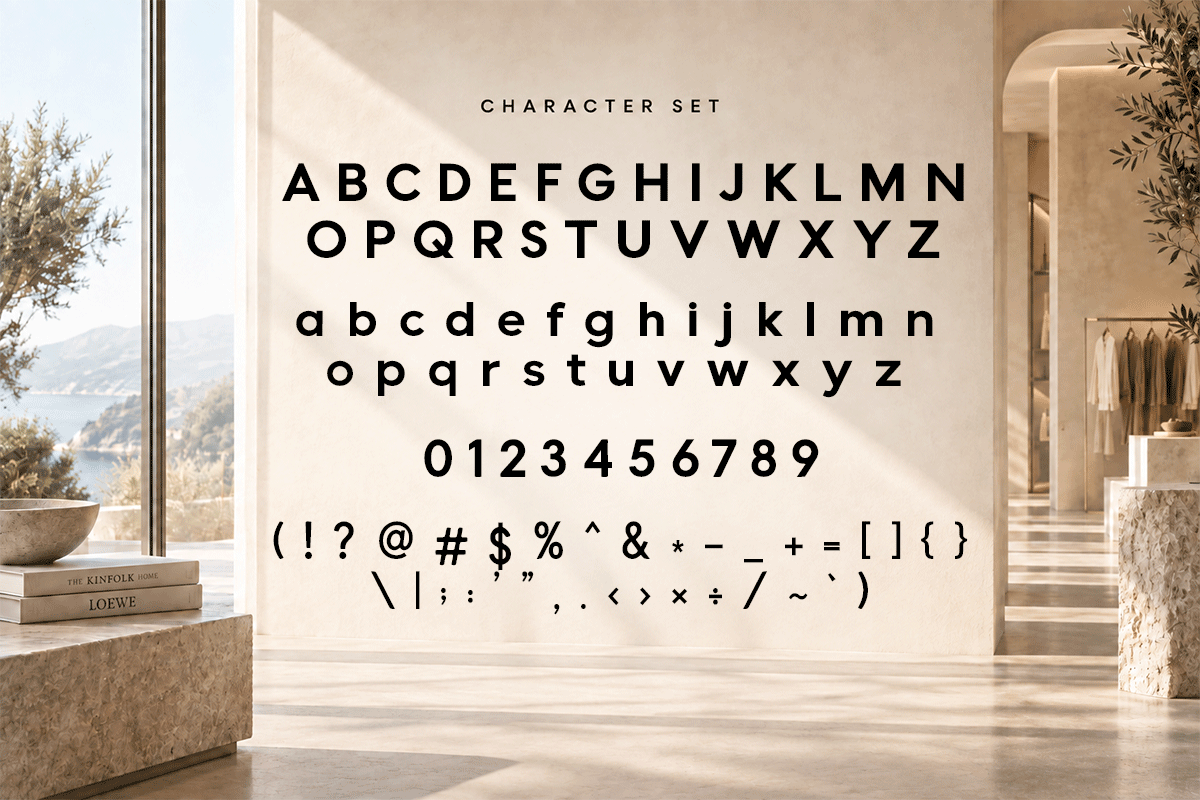 Luxora modern sans serif font specimen preview 5