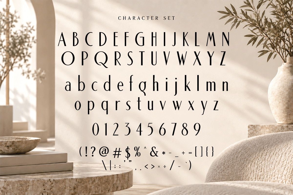 Aurelux minimalist font specimen preview 5
