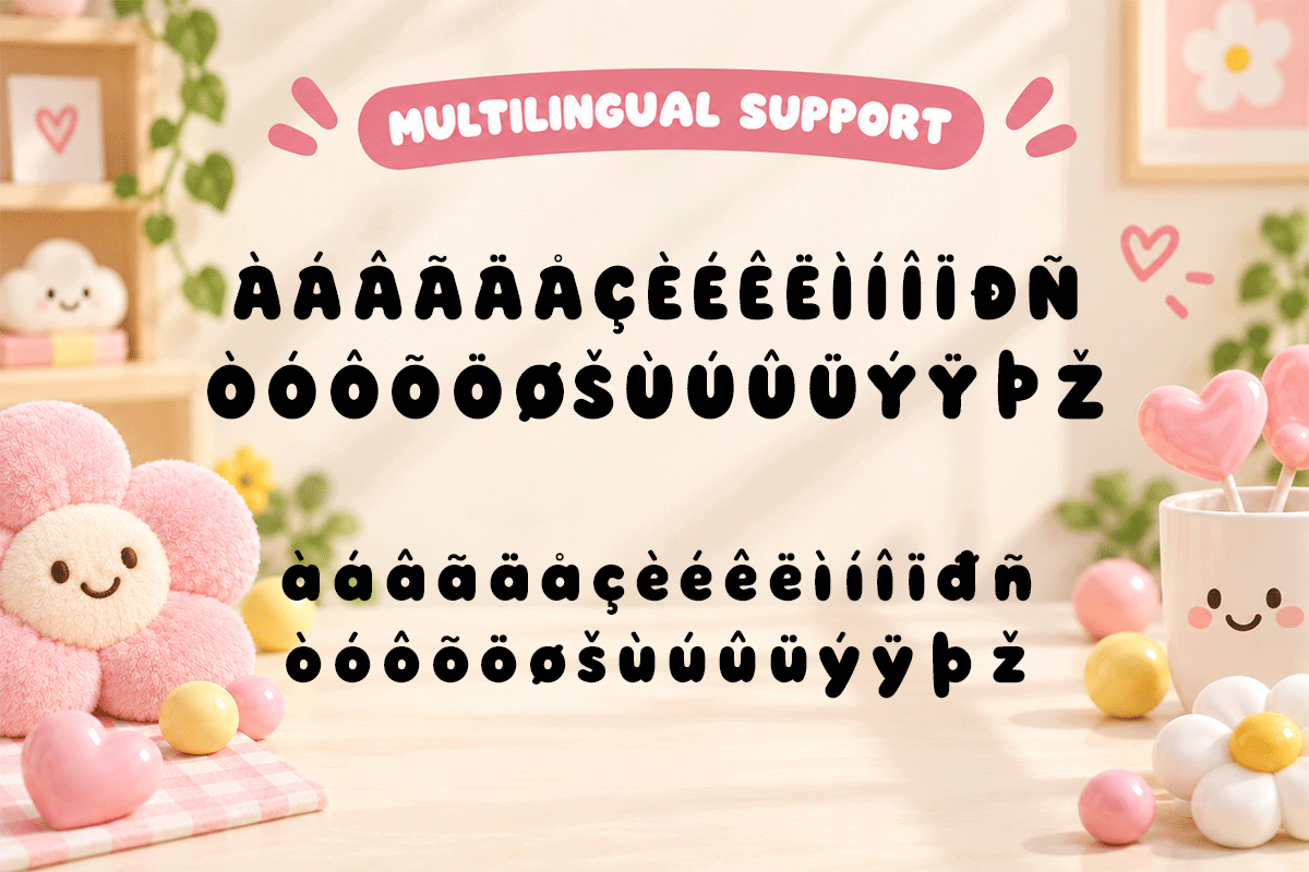 Bonbon Pop kids font specimen preview 6