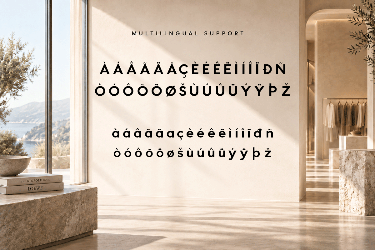 Luxora modern sans serif font specimen preview 6