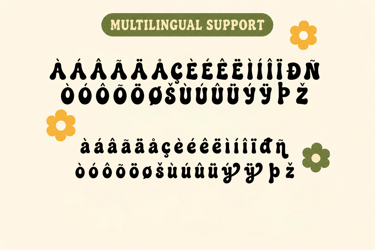Koogaire groovy font specimen preview 6