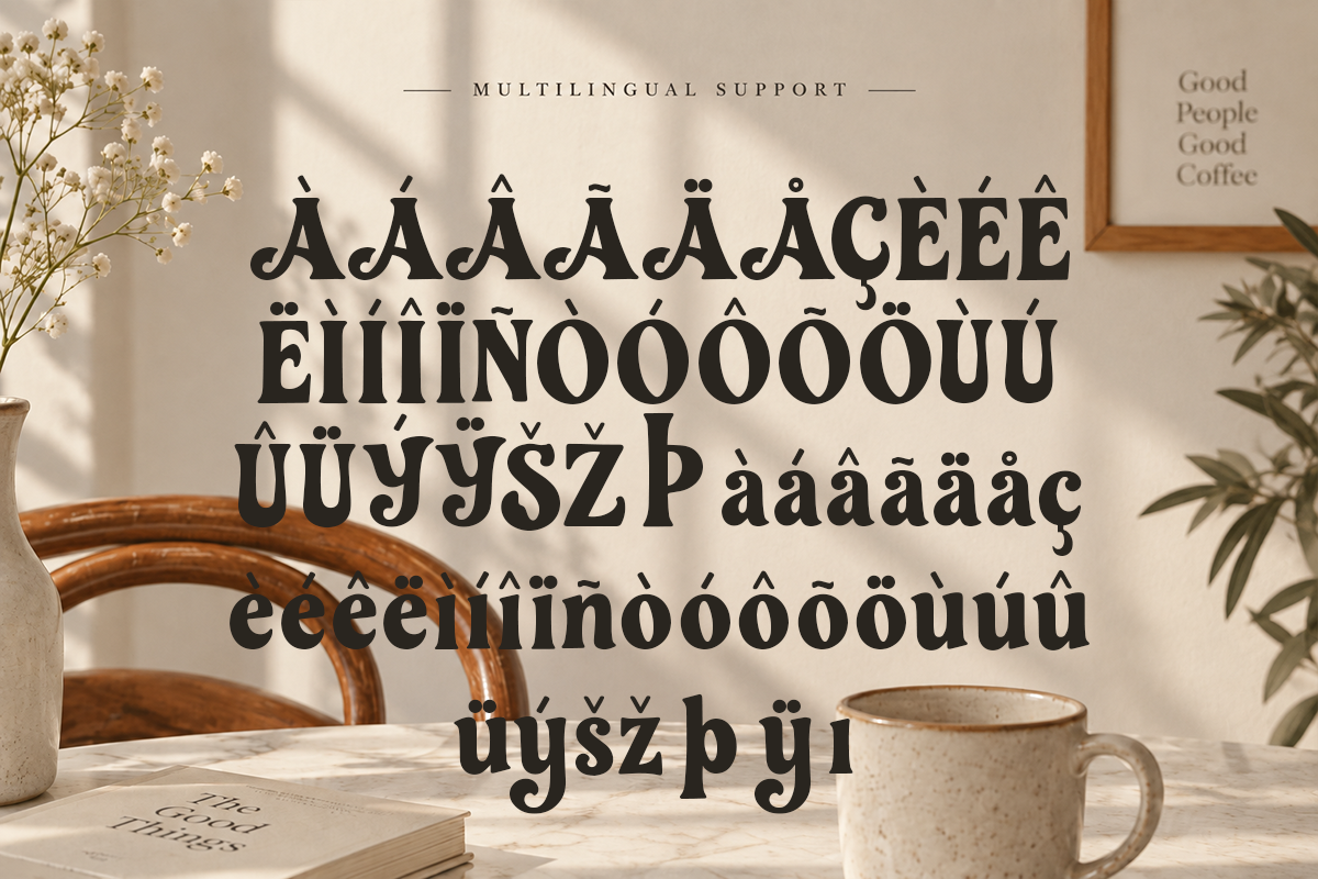 Moonberry modern display font specimen preview 3