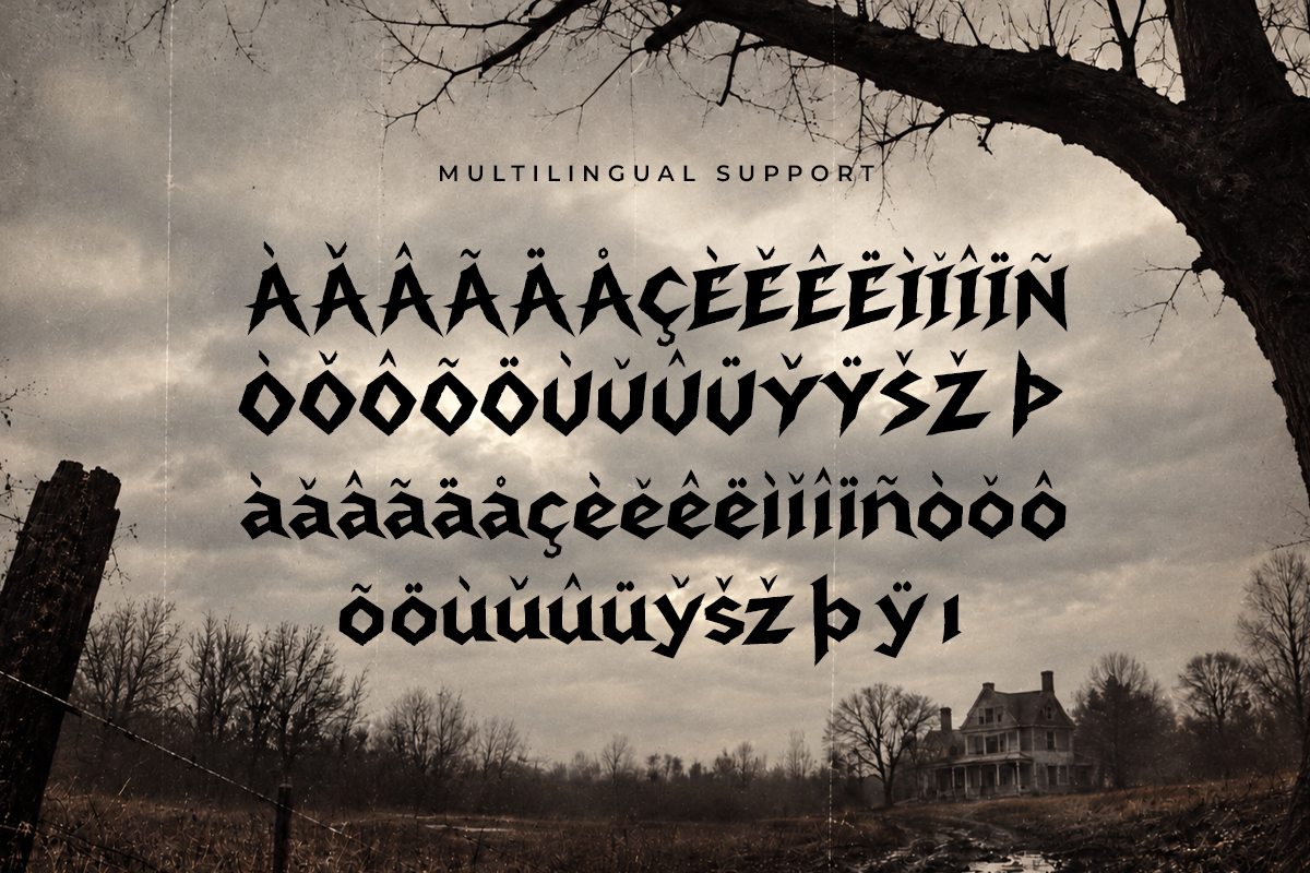 Dead Road modern display font specimen preview 3