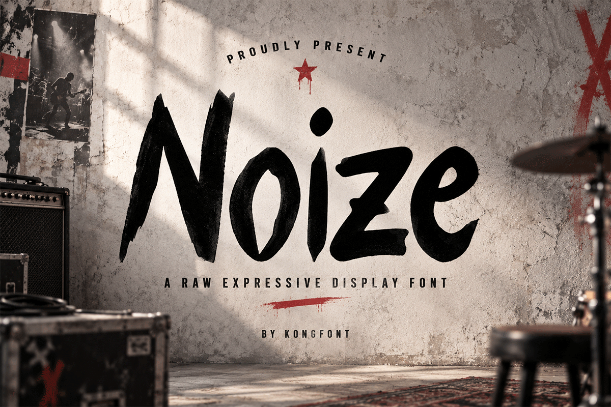Noize A Modern Rough Display Font