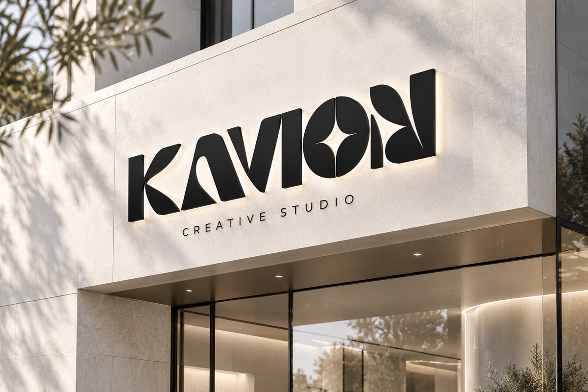 Kavion modern display font specimen preview 2