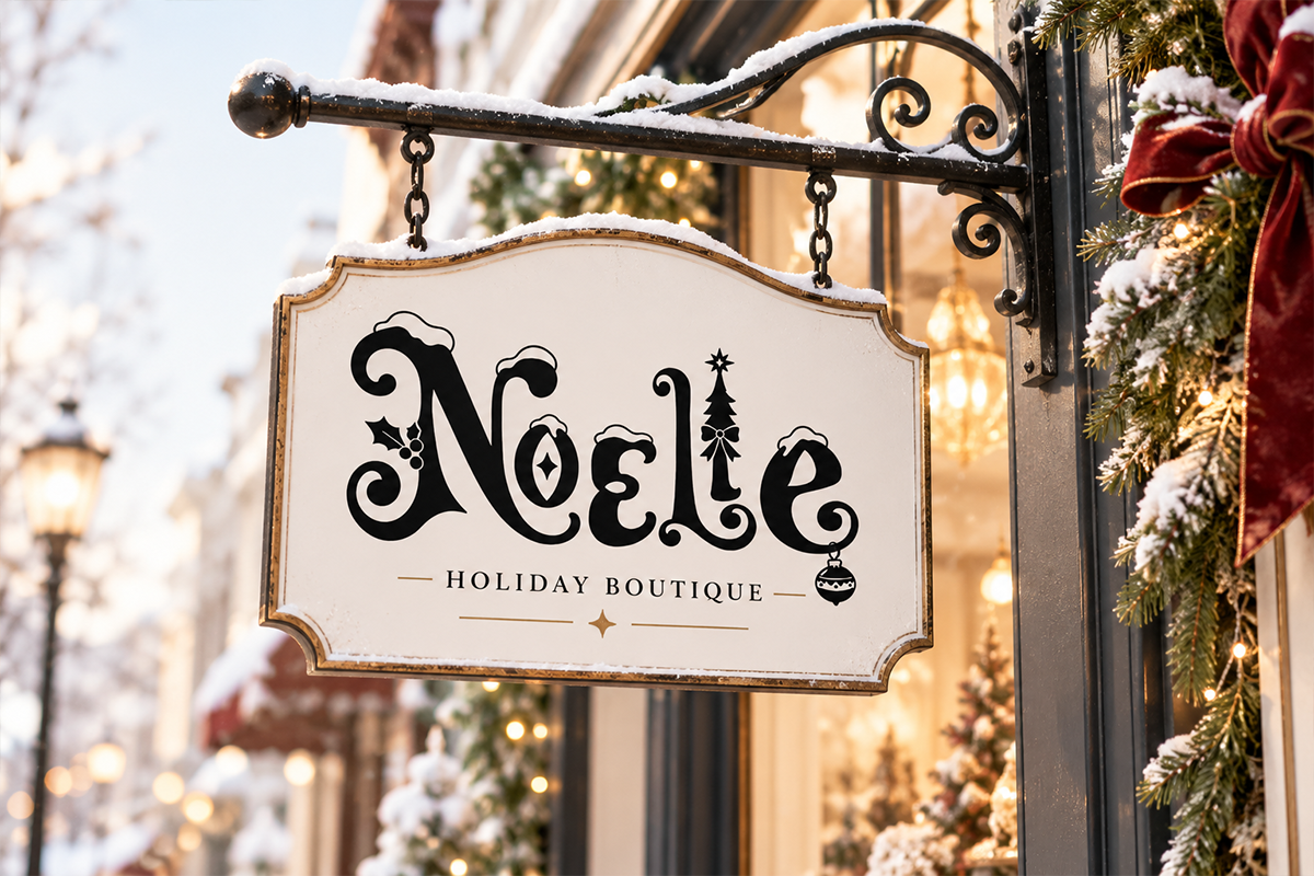 Noelie modern display font specimen preview 2