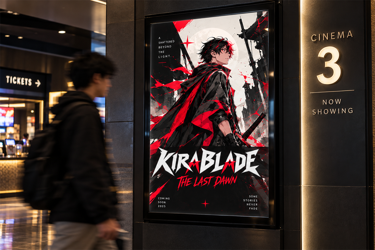 Kirablade modern display font specimen preview 3