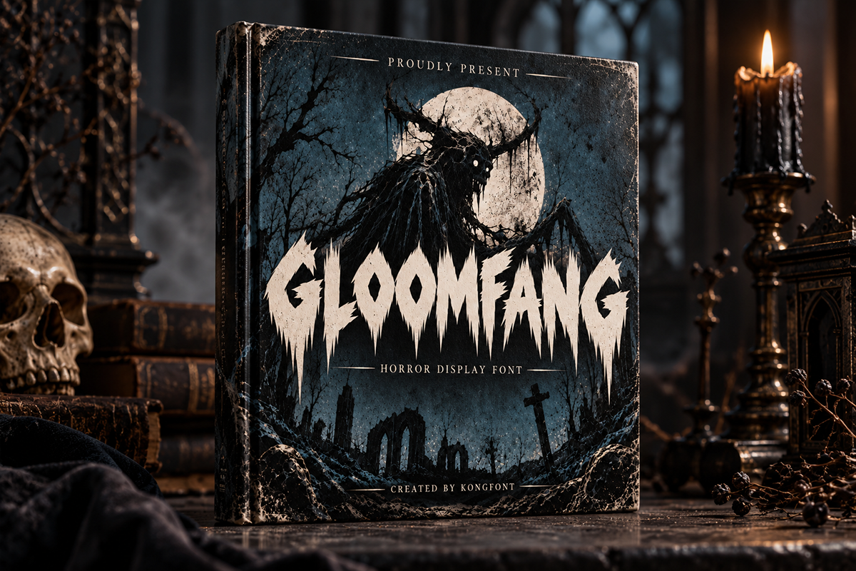Gloomfang modern display font specimen preview 3