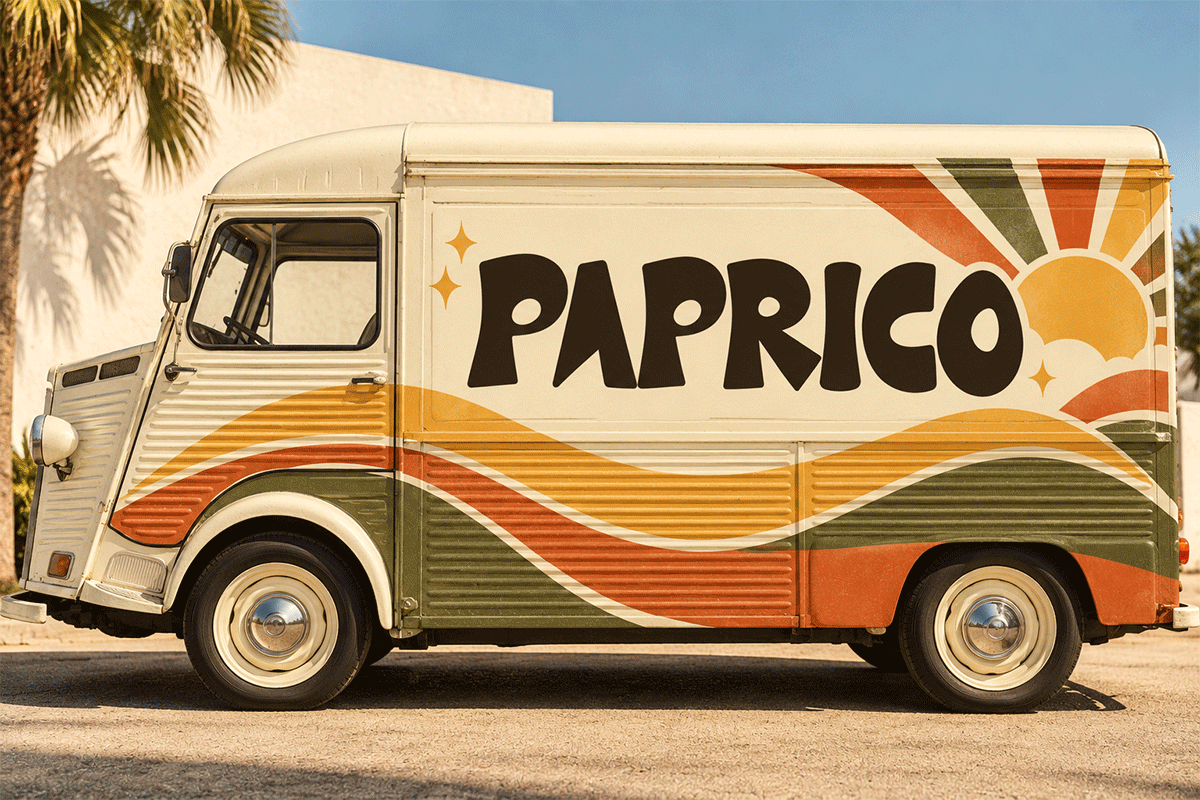 Paprico retro display font specimen preview 4
