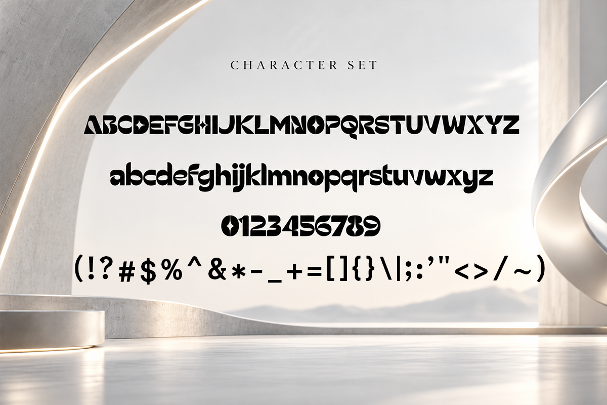 Kavion modern display font specimen preview 4