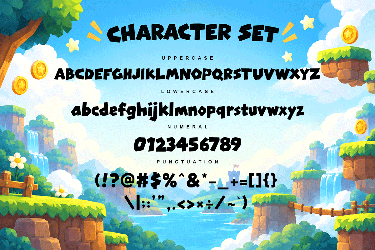 Cutspark kids font specimen preview 5