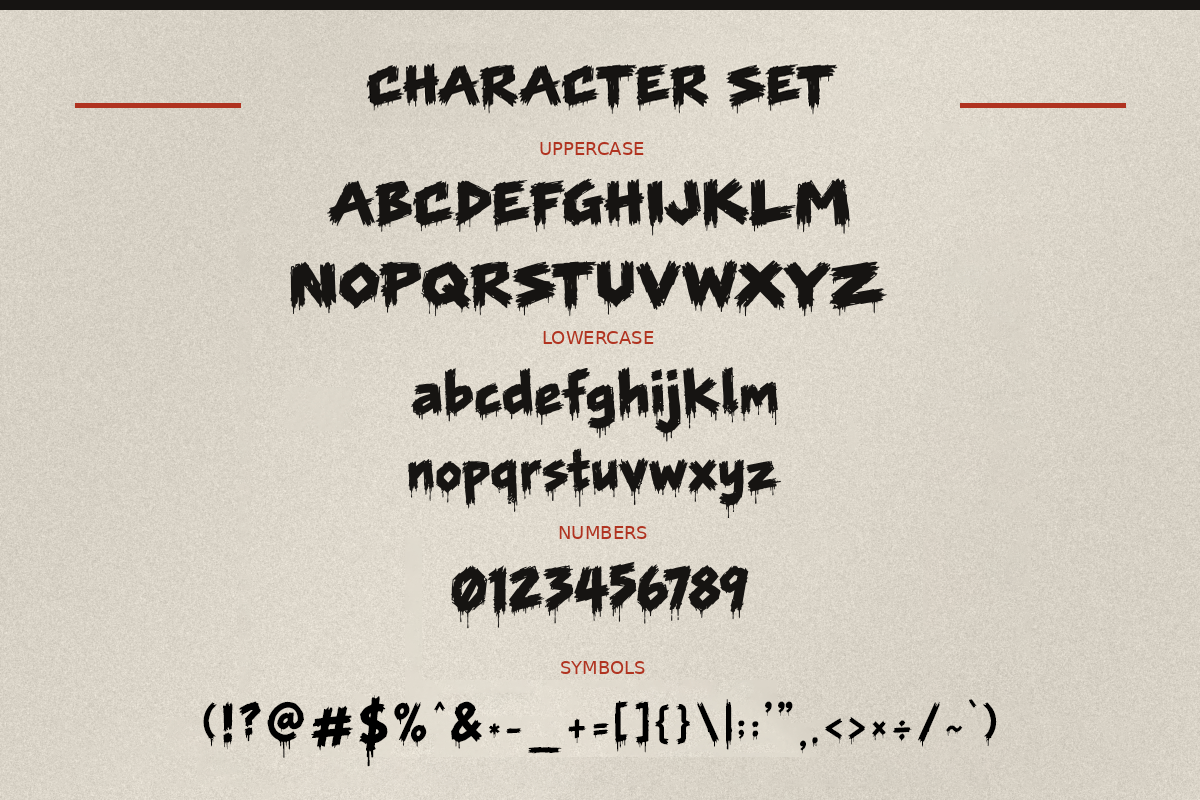 Riotcrate brush font specimen preview 5