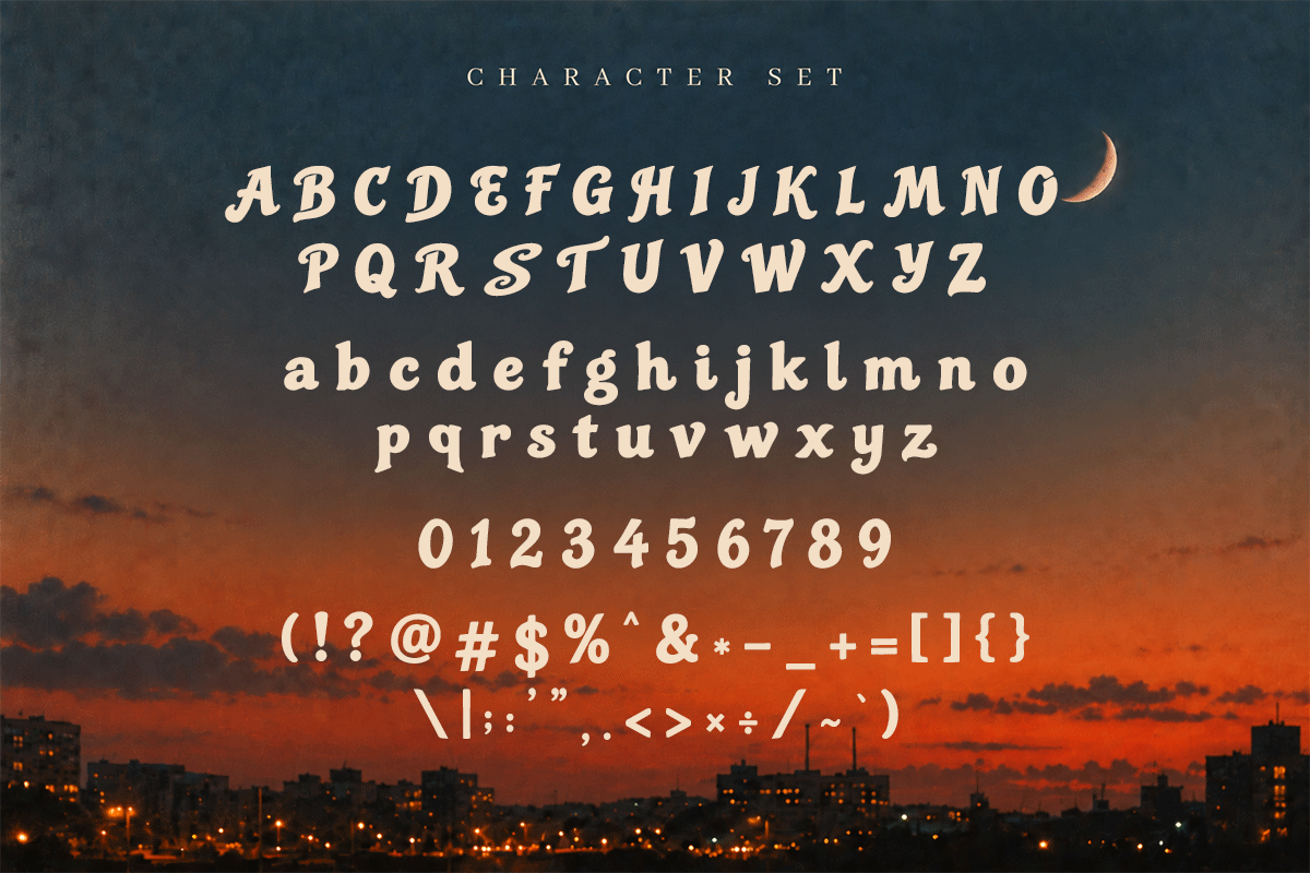 Starlite modern display font specimen preview 5