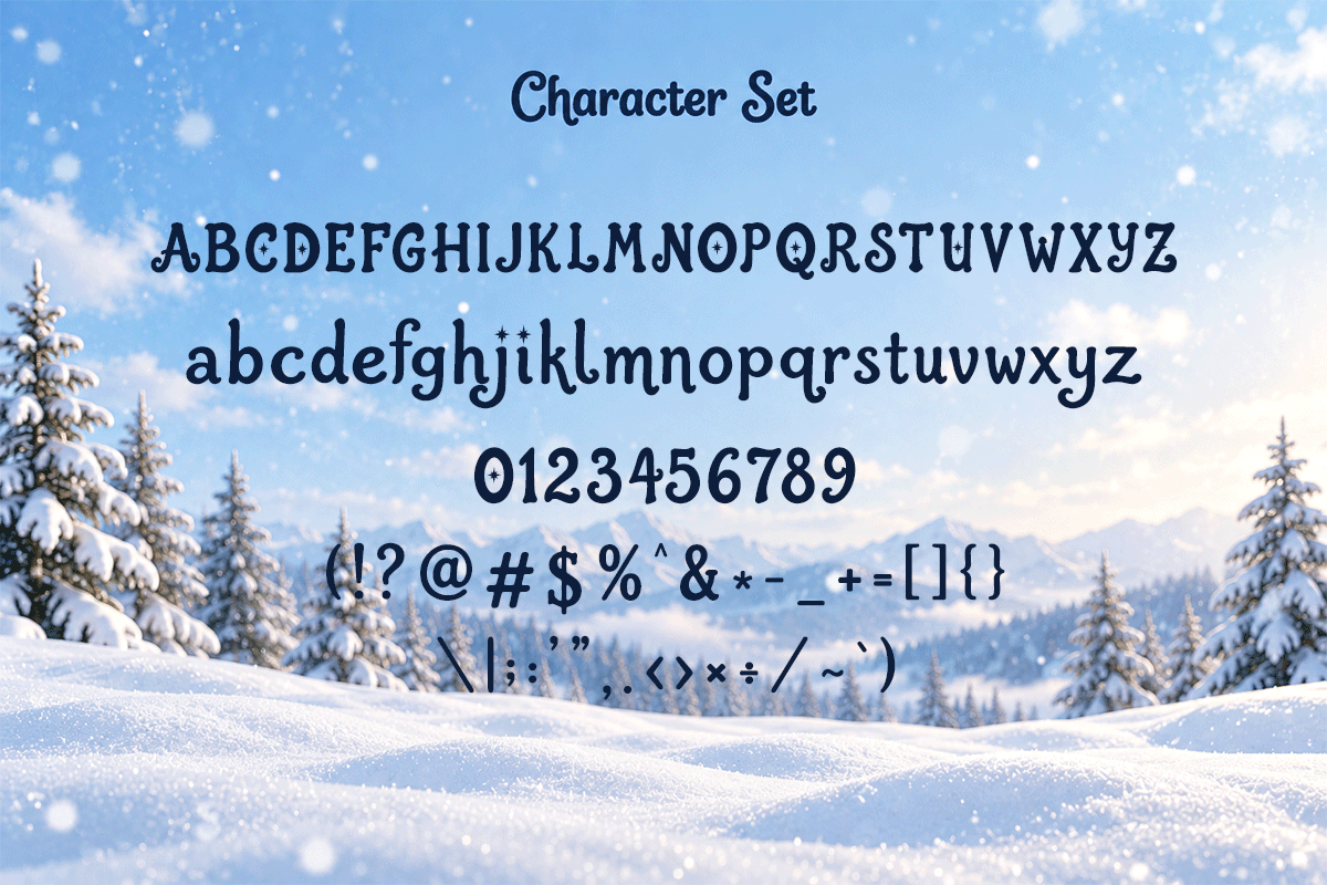 Snowmerry Christmas font specimen preview 5
