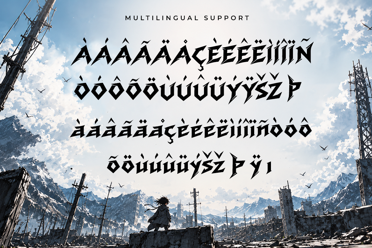Raikensei modern display font specimen preview 5