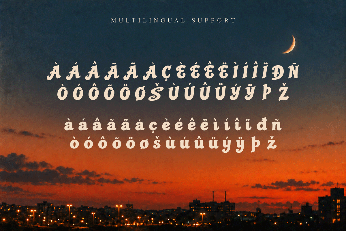 Starlite modern display font specimen preview 6