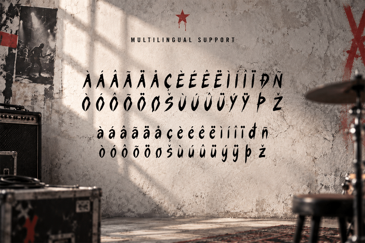 Noize rough display font specimen preview 6